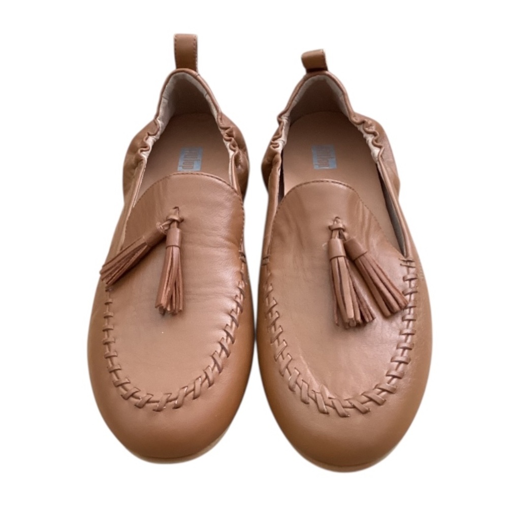 FitFlop Allegro Tassel Leather Loafers Light Brown Tan